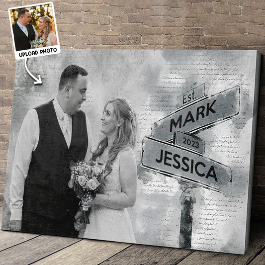 Our Journey Begins: 'I Need You Because I Love You' Photo Upload Personalized Canvas - Custom Wedding Anniversary Gift, Wedding Gift for Couple