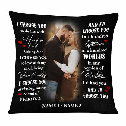 Personalized I Choose You Couple Photo Pillow