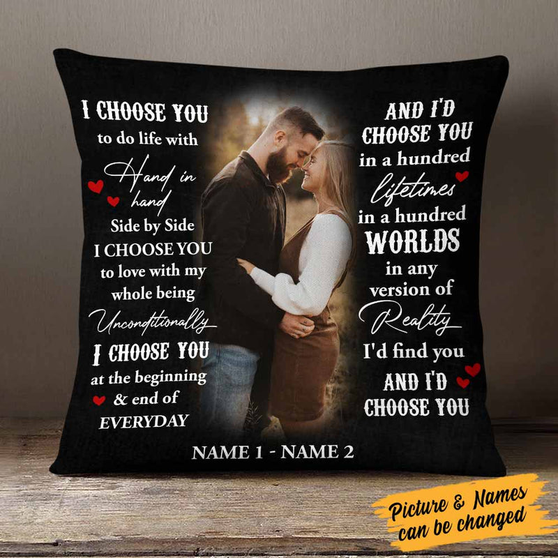 Personalized I Choose You Couple Photo Pillow