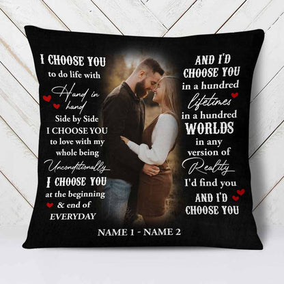 Personalized I Choose You Couple Photo Pillow