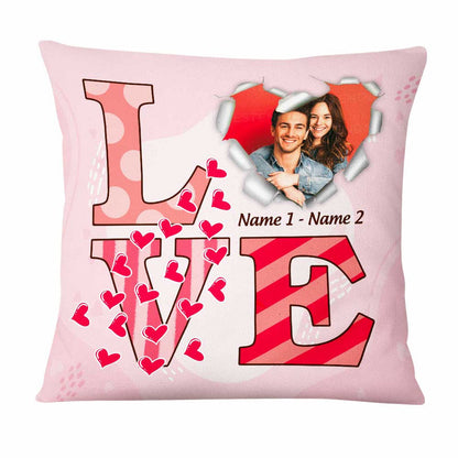 Personalized Valentine Couple Photo Pillow