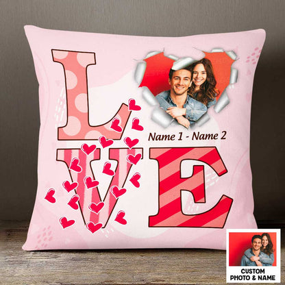 Personalized Valentine Couple Photo Pillow