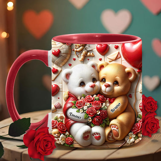 Cute Bear Couple - Personalized Couple Accent Mug