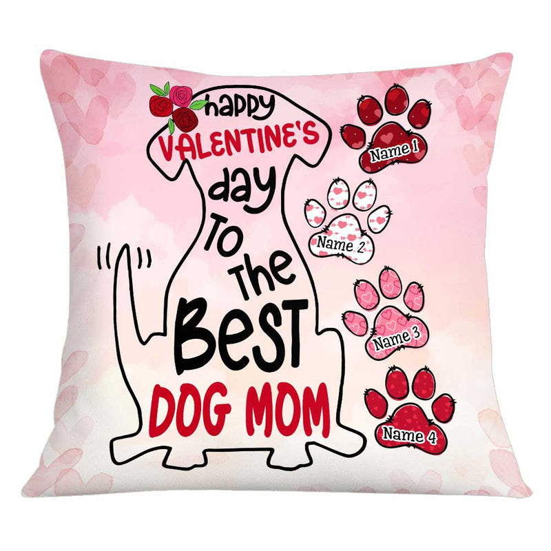 Personalized Dog Mom Valentine Pillow