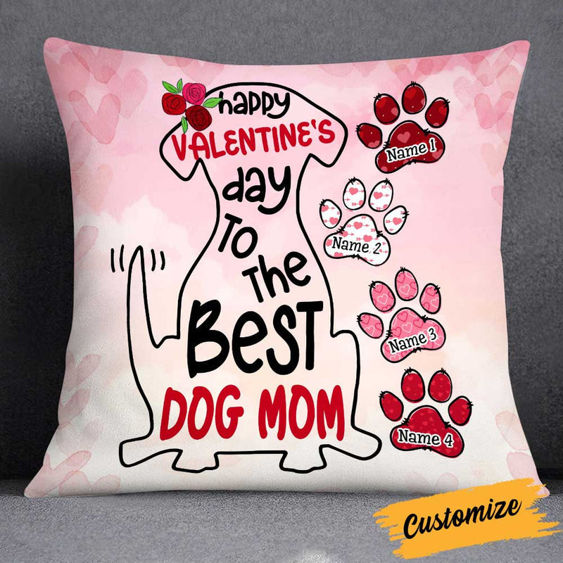 Personalized Dog Mom Valentine Pillow