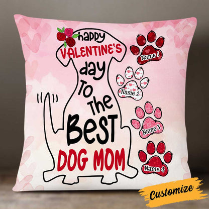 Personalized Dog Mom Valentine Pillow