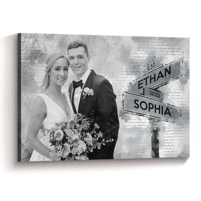 Our Journey Begins: 'I Need You Because I Love You' Photo Upload Personalized Canvas - Custom Wedding Anniversary Gift, Wedding Gift for Couple