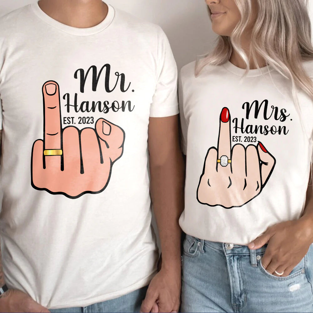 Newly Married Couple, Matching Personalized Shirts, Funny Gift For Husband, Wife