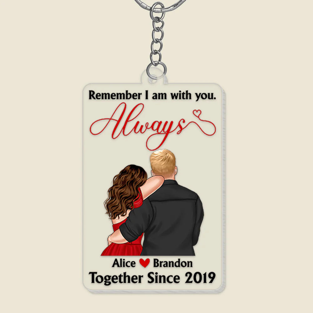 Romantic Couple, Love You Forever And Ever, Remember I Am With You, Personalized Keychain, Couple Gifts, Gifts For Couple, Gifts For Him, Gifts For Her