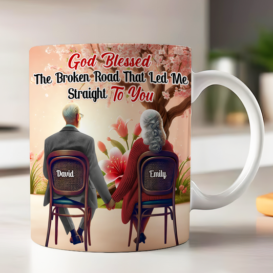 Personalized Gifts For Couple Coffee Mug God Blessed The Broken Road