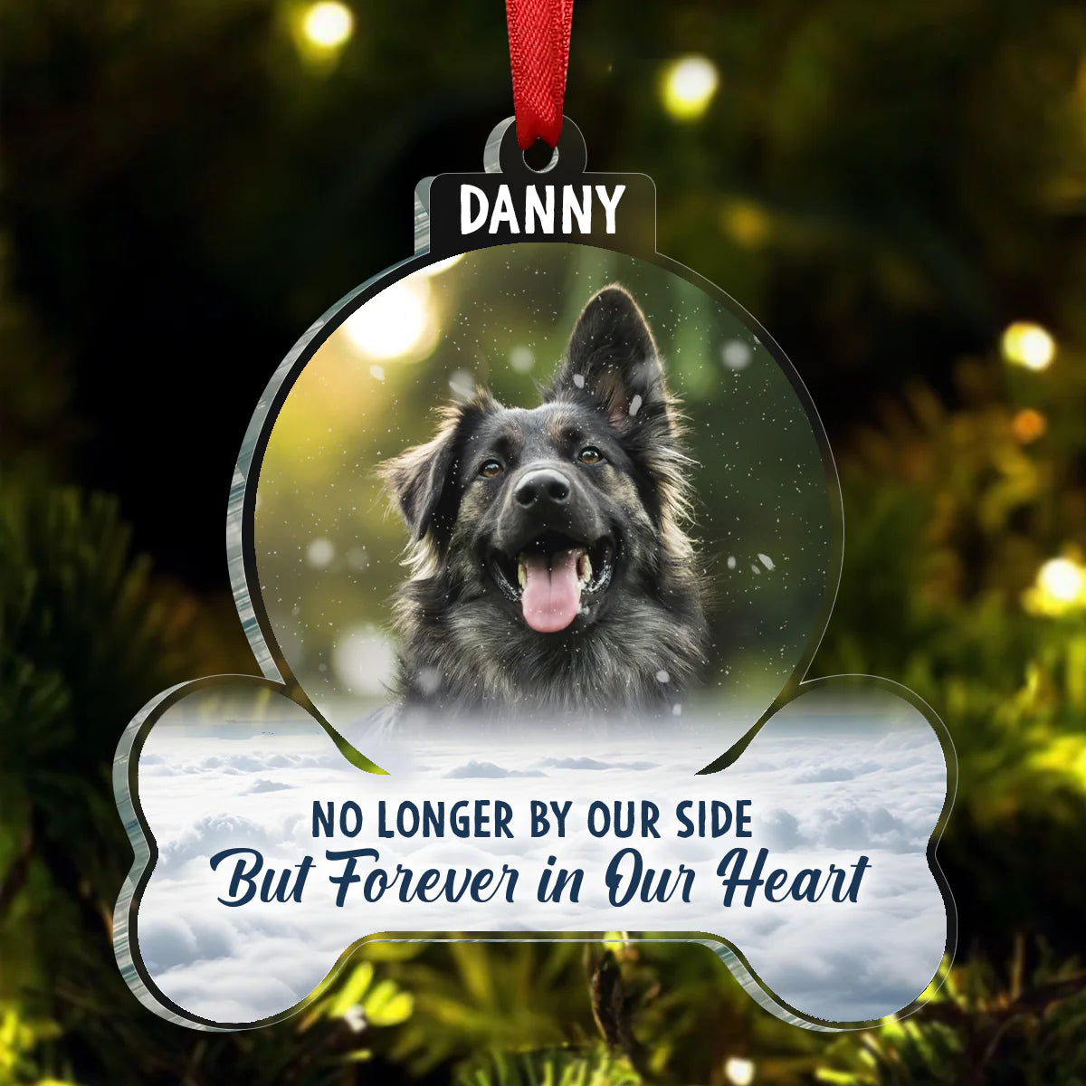 Forever In My Heart - Personalized Pet Memorial Photo Custom Shaped Ornament