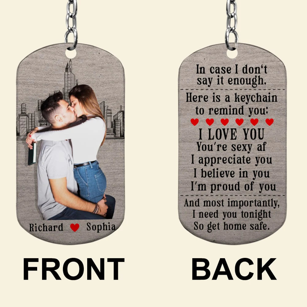 Drive Safe Keychain - Kissing Couple - Custom Photo Gifts For Couple