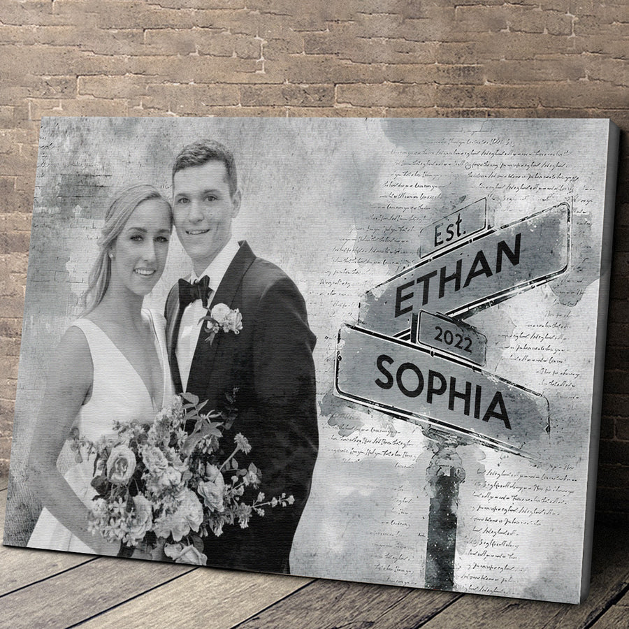 Our Journey Begins: 'I Need You Because I Love You' Photo Upload Personalized Canvas - Custom Wedding Anniversary Gift, Wedding Gift for Couple