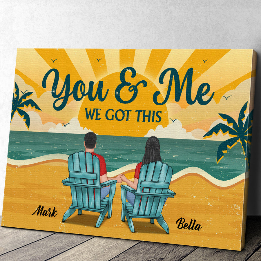 You & Me We Got This - Personalized Sunset View Canvas Prints - Special Gift For Couples, Family