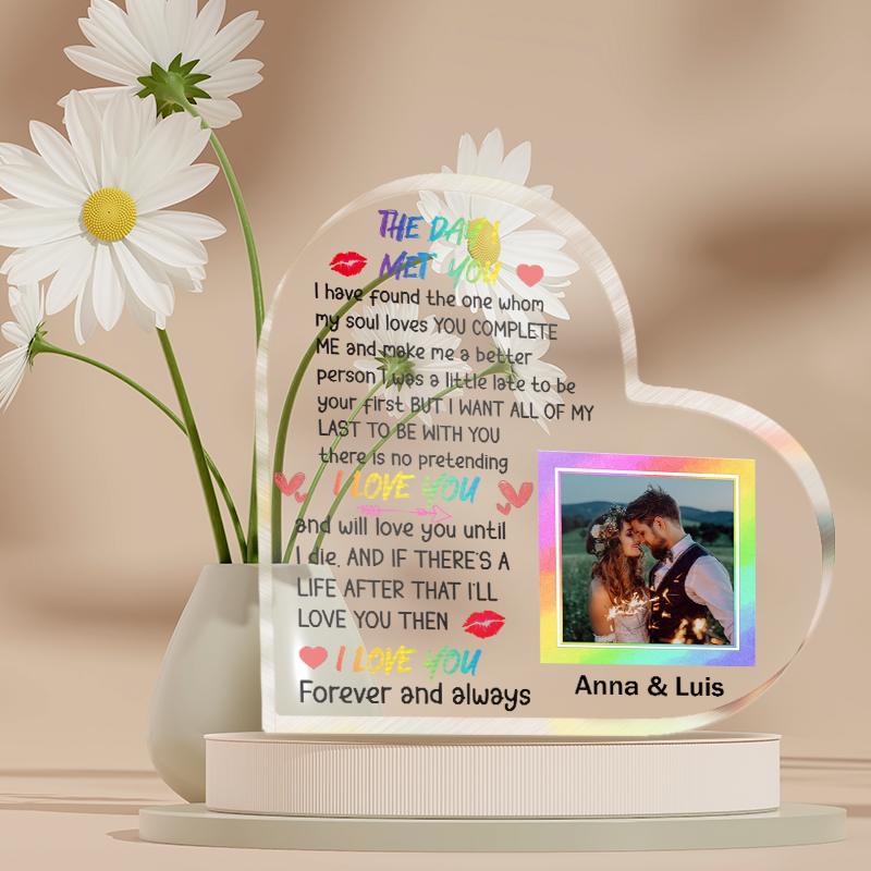 Custom Photo - You Complete Me - Personalized Customized Acrylic Plaque - Gift For Couple Lover - Valentine's Day Gift