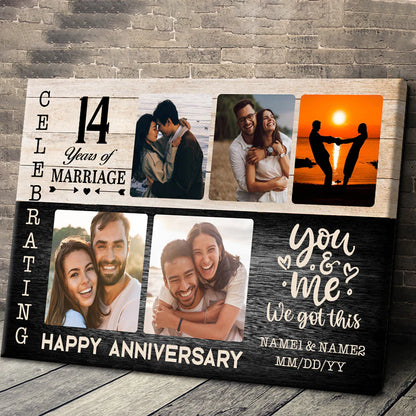 Upload Photo - Happy Anniversary - Personalized Customized Canvas - Gift For Couple