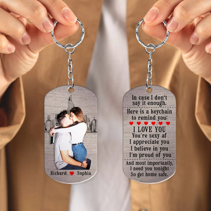 Drive Safe Keychain - Kissing Couple - Custom Photo Gifts For Couple