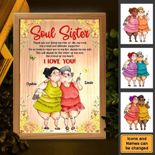 Personalized Gift For Friends Soul Sister Picture Frame Light Box