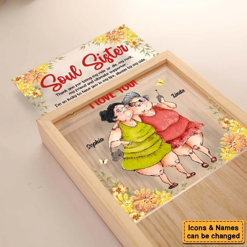 Personalized Gift For Friends Soul Sister Picture Frame Light Box