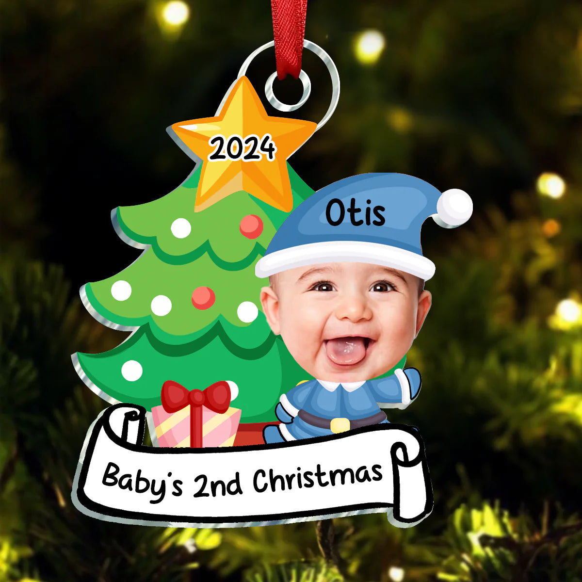 Custom Photo Baby First Christmas - Personalized Custom Shape Ornament