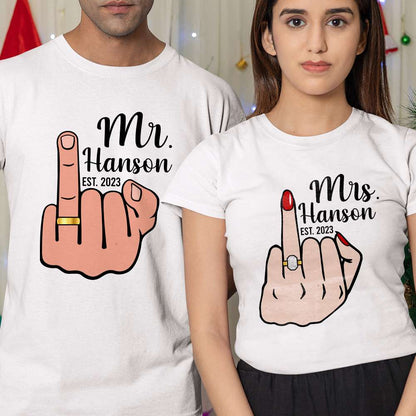 Newly Married Couple, Matching Personalized Shirts, Funny Gift For Husband, Wife