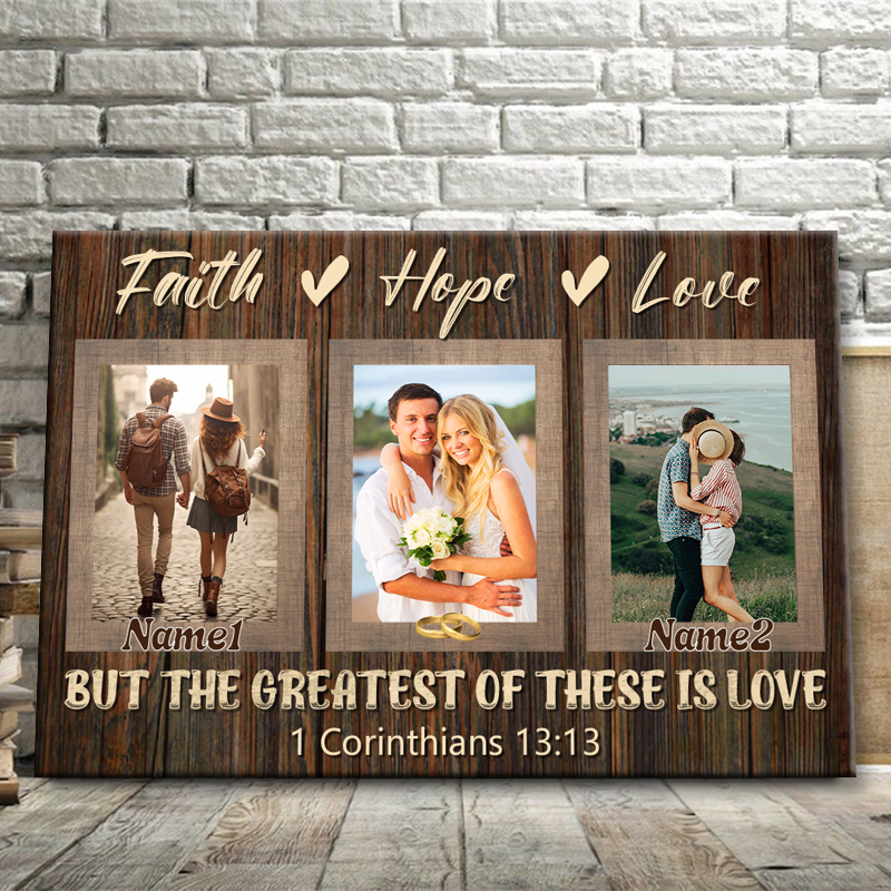 Faith Hope Love -Anniversary Gifts - Personalized Canvas Prints