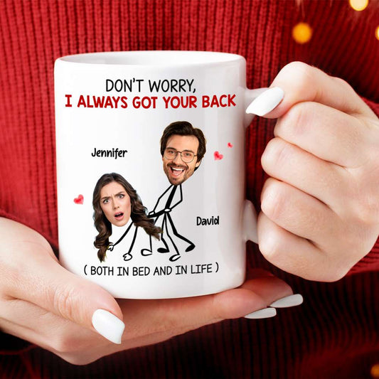 Don't Worry, I Always Got Your Back, Couple Gift, Personalized Mug, Naughty Couple Custom Photo Mug