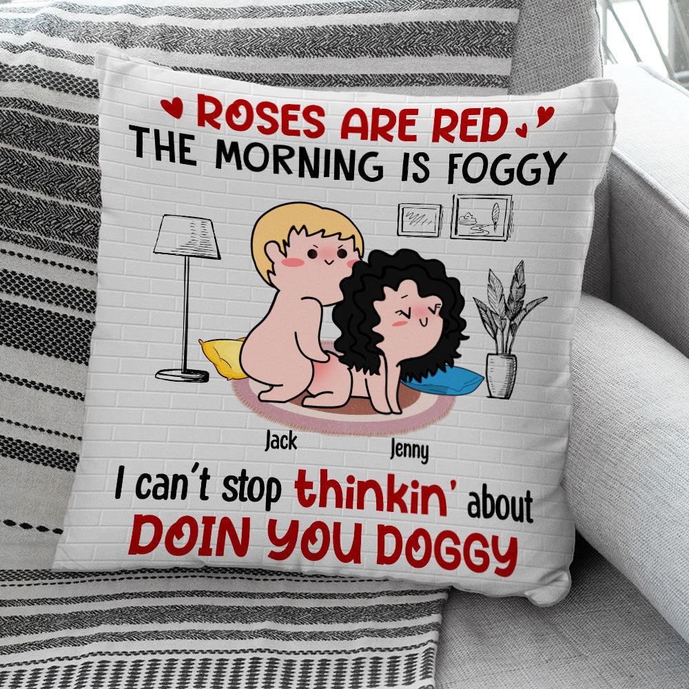 Roses Are Red The Morning Is Foggy Personalized Couple Pillow, Blanket, White Mug, Tumbler, Gift For Couple