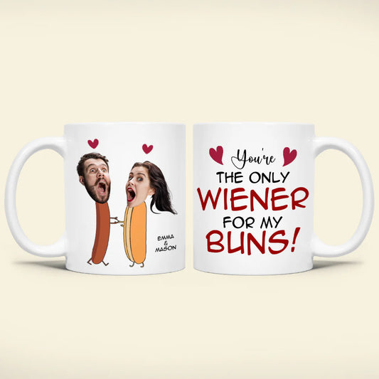 Custom Photo Gifts For Couple Coffee Mug You're The Only Wiener For My Buns