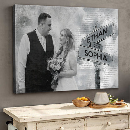 Our Journey Begins: 'I Need You Because I Love You' Photo Upload Personalized Canvas - Custom Wedding Anniversary Gift, Wedding Gift for Couple