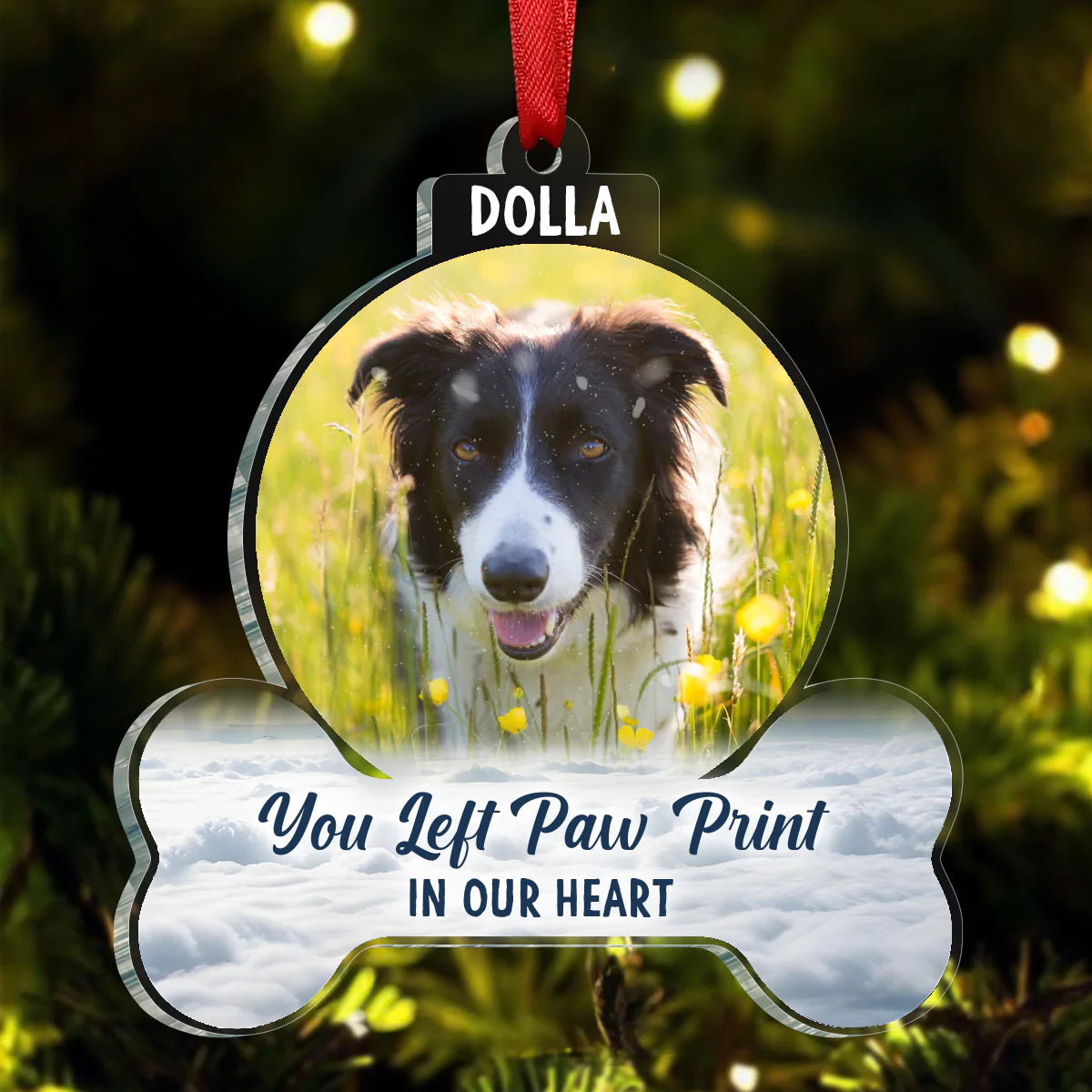 Forever In My Heart - Personalized Pet Memorial Photo Custom Shaped Ornament