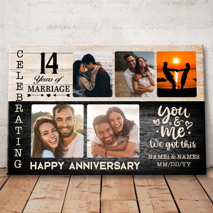 Upload Photo - Happy Anniversary - Personalized Customized Canvas - Gift For Couple