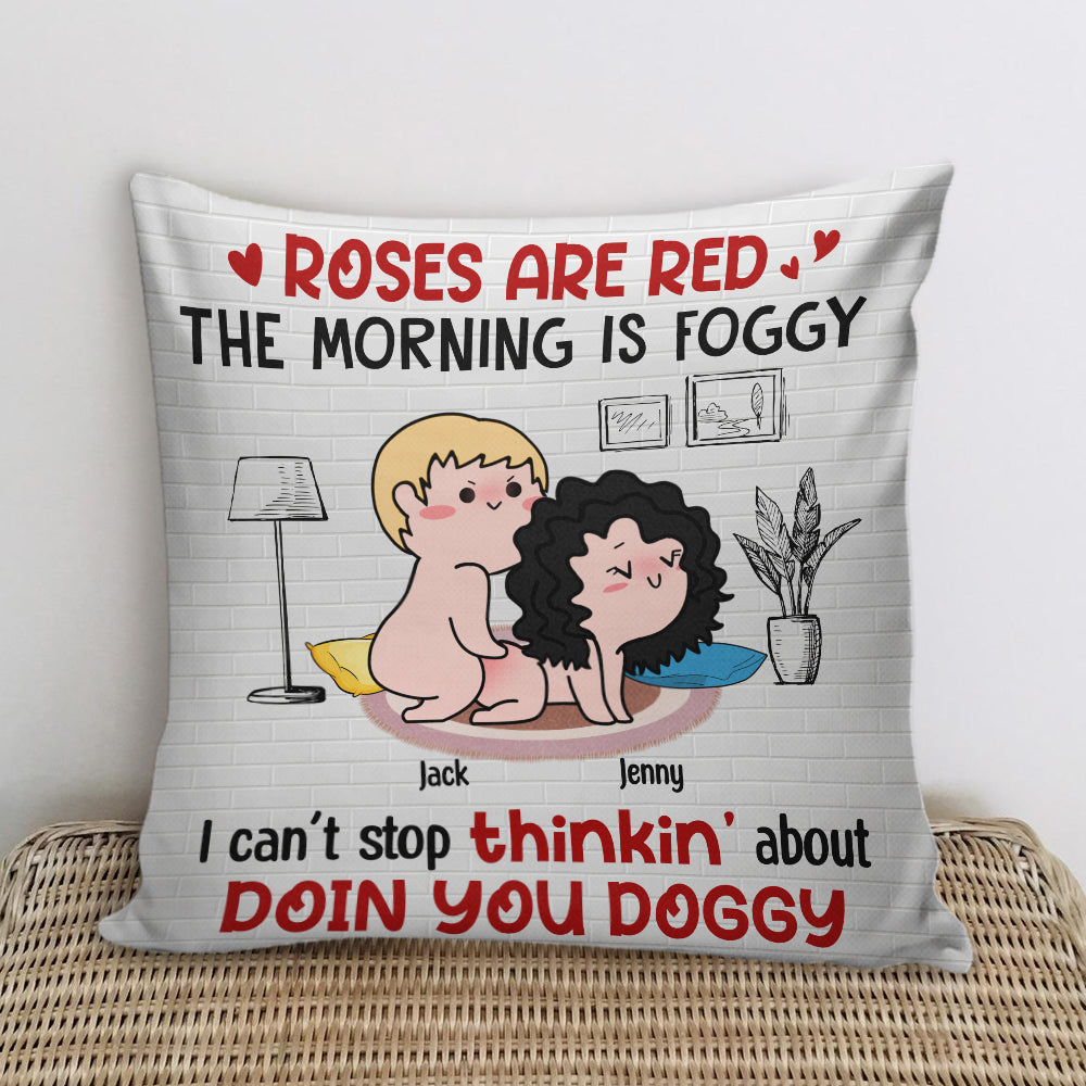 Roses Are Red The Morning Is Foggy Personalized Couple Pillow, Blanket, White Mug, Tumbler, Gift For Couple