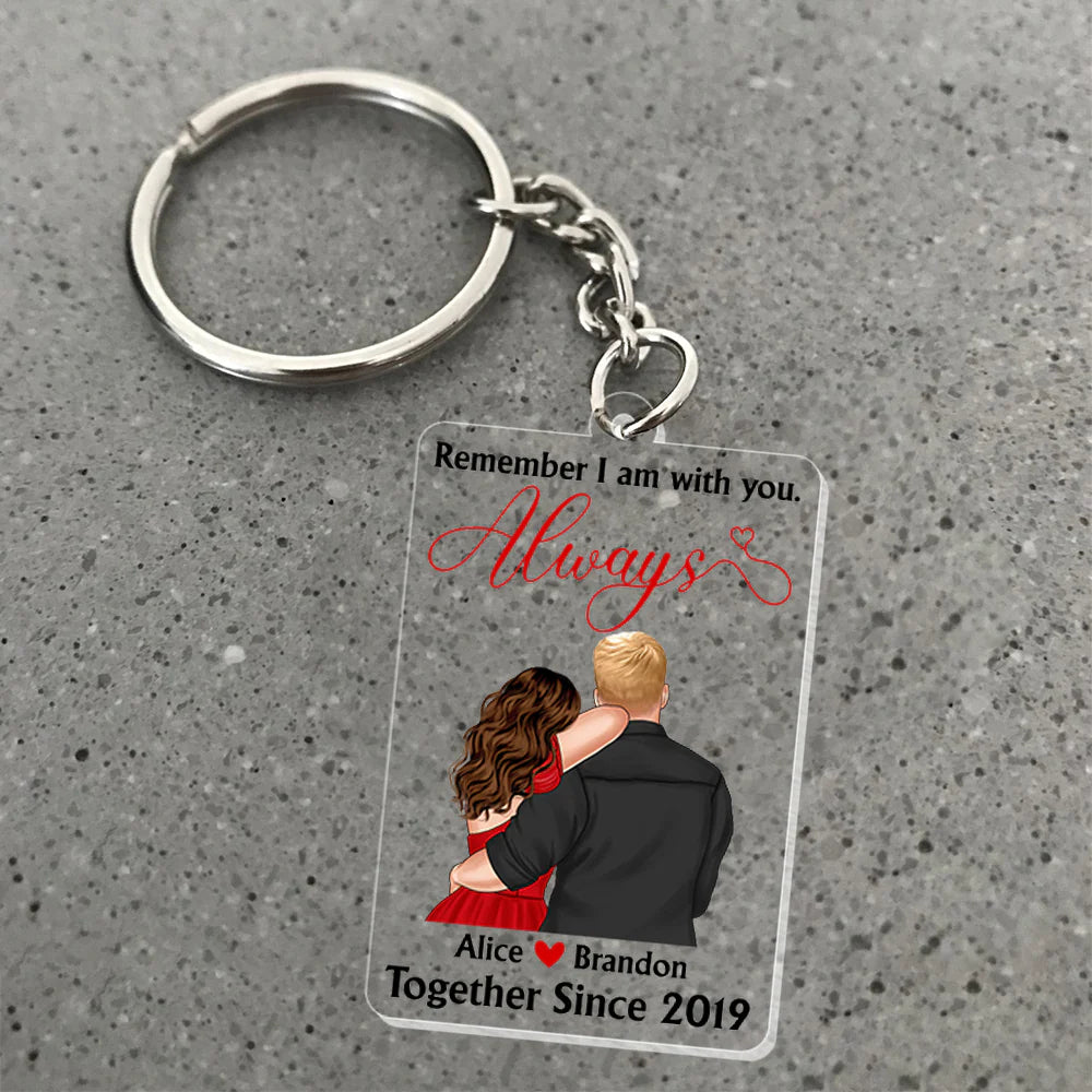 Romantic Couple, Love You Forever And Ever, Remember I Am With You, Personalized Keychain, Couple Gifts, Gifts For Couple, Gifts For Him, Gifts For Her