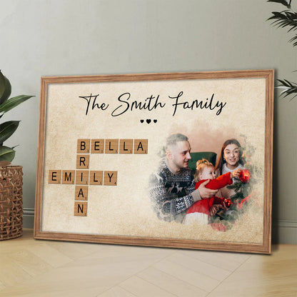 Celebrate Christmas With Crossword Canvas Wall Art - Personalized Customized Canvas - Gifts For Family Members