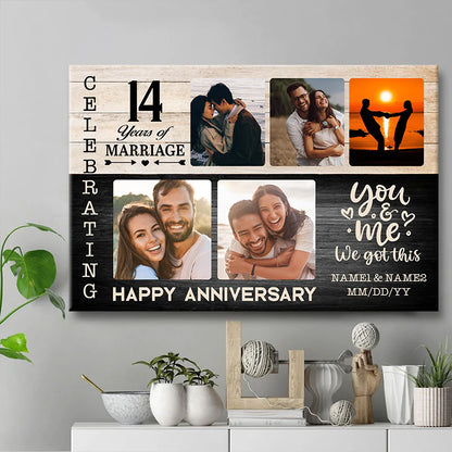 Upload Photo - Happy Anniversary - Personalized Customized Canvas - Gift For Couple