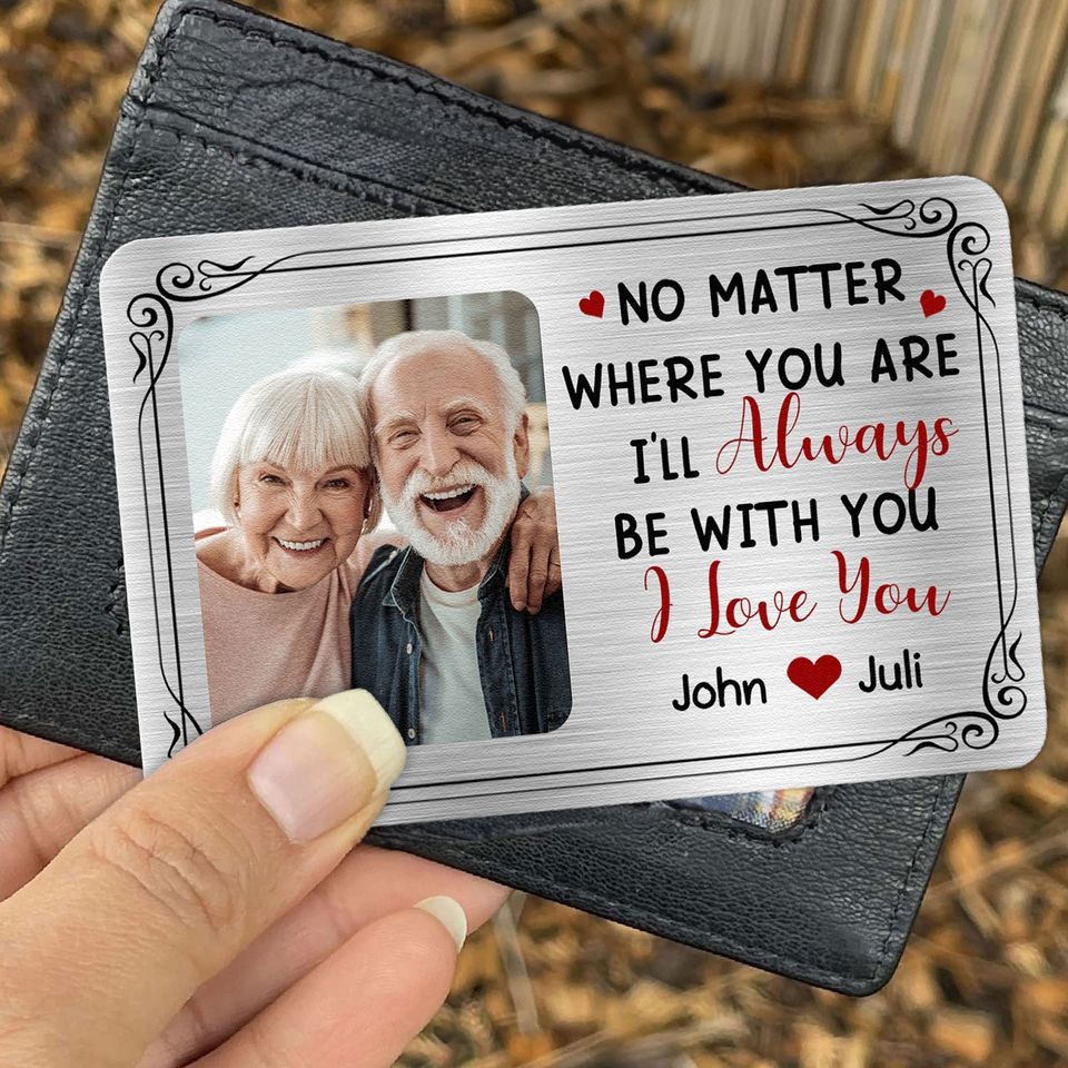 No Matter Where You Are - Personalized Aluminum Photo Wallet Card