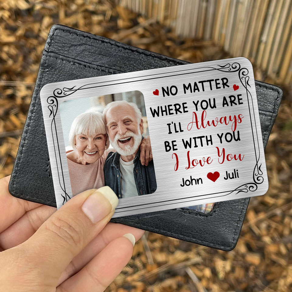 No Matter Where You Are - Personalized Aluminum Photo Wallet Card