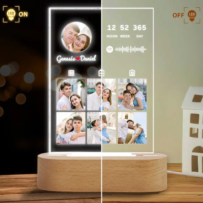 Couple Photo Collection Custom Personalized Couple Shaped Plaque Light Base