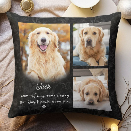 Your Wings Were Ready But Our Hearts Were Not - Personalized Photo Pillow