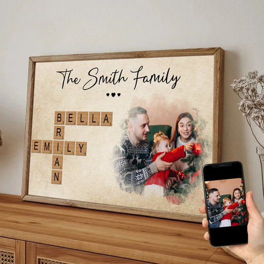 Celebrate Christmas With Crossword Canvas Wall Art - Personalized Customized Canvas - Gifts For Family Members