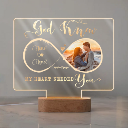 Personalized Couple Photo Night Light, Couple Led Plaque, Personalized Couples Gift, Valentine Engagement Gift, Anniversary Gift for Him