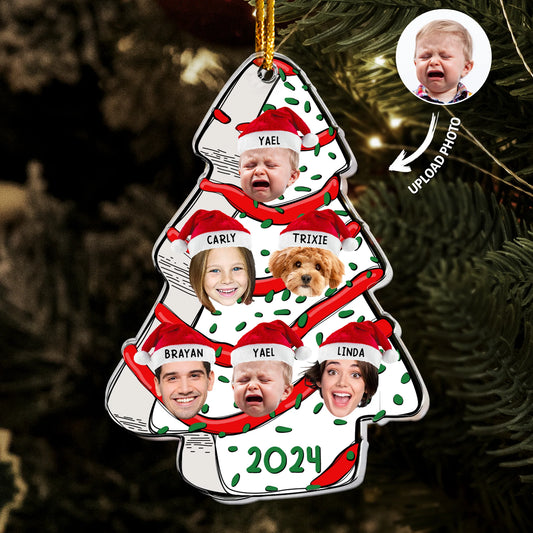 Christmas Tree Cake Family - Personalized Photo Ornament