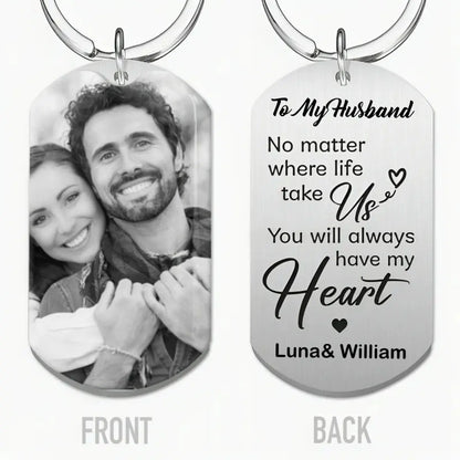 Couples - No Matter Where Life Take Us - Personalized Keychain