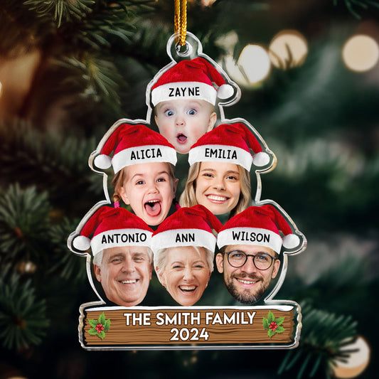 Custom Face Christmas Tree - Personalized Acrylic Photo Ornament - Family Christmas Gifts