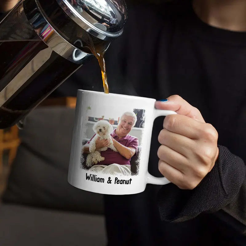 Custom Photo The Greatest Dog Dad In The World - Personalized Mug