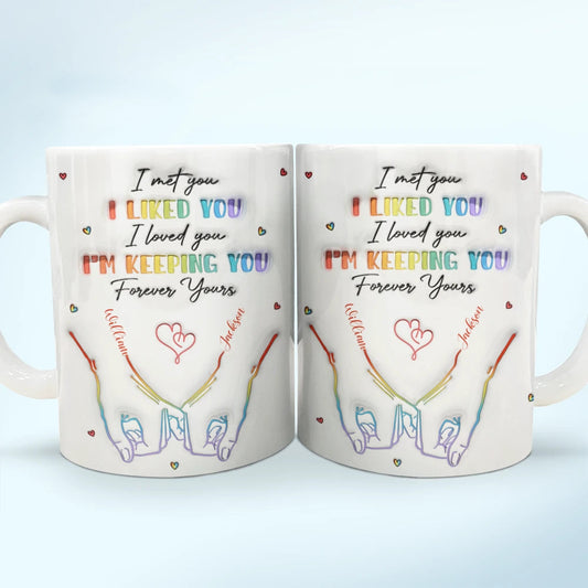 Love Knows No Gender Couples - 3D Inflated Effect Printed Mug, Personalized White Edge-to-Edge Mug