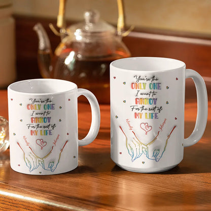 Love Knows No Gender Couples - 3D Inflated Effect Printed Mug, Personalized White Edge-to-Edge Mug