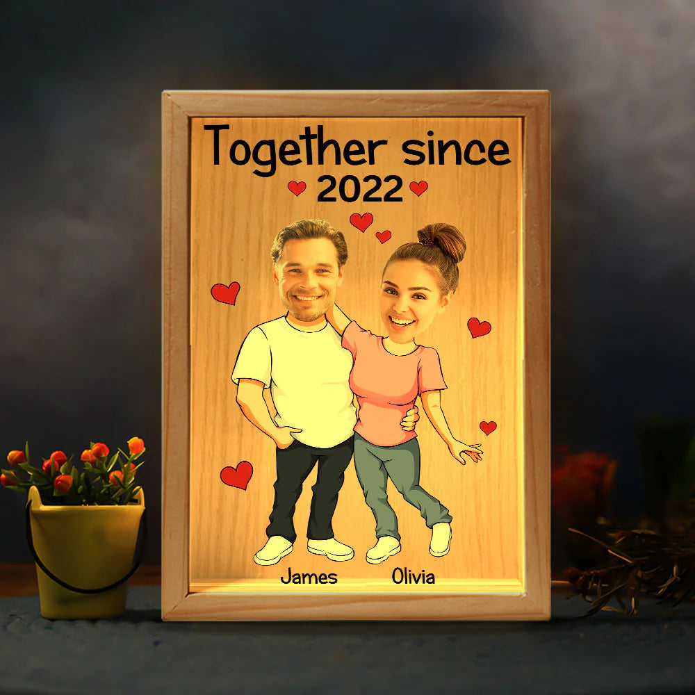 Face Couple Together - Personalized Photo Frame Light Box