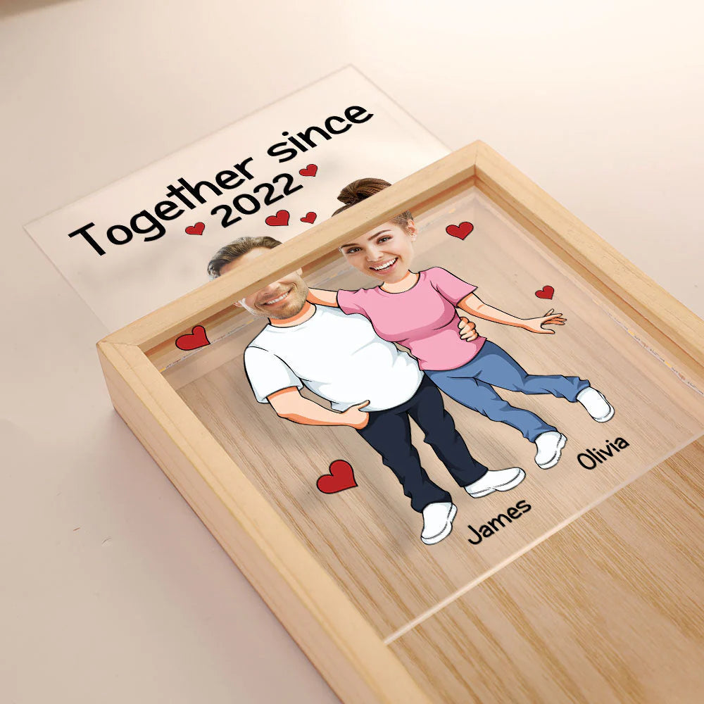 Face Couple Together - Personalized Photo Frame Light Box